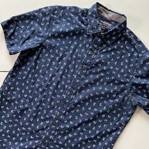 Michael Kors Men's Arrow Button Down Print Short Sleeve Shirt Size M